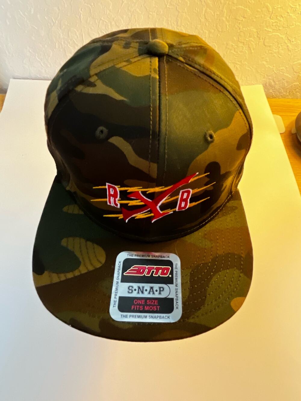 R B Otto Cap Premium Snapback 6 panel cloth Camo hat trucker